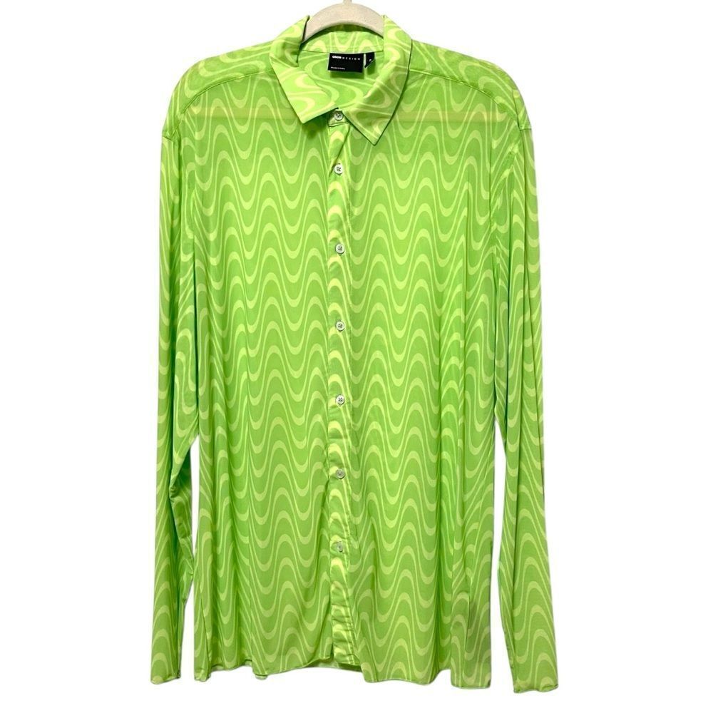 ASOS Men's Groovy Wave Sheer Shirt 2XL